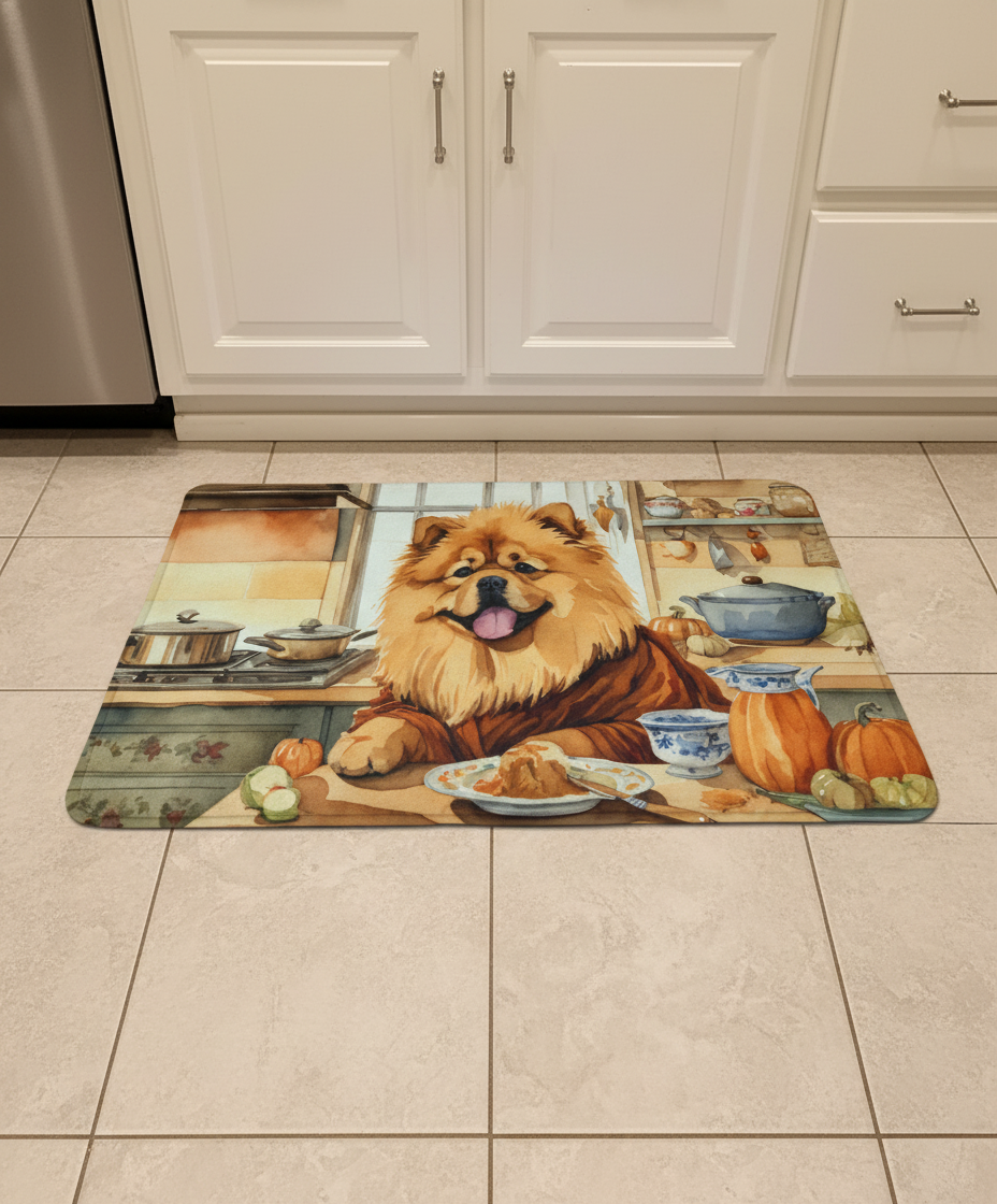 Chow Chow Fall Kitchen Pumpkins Memory Foam Kitchen Mat