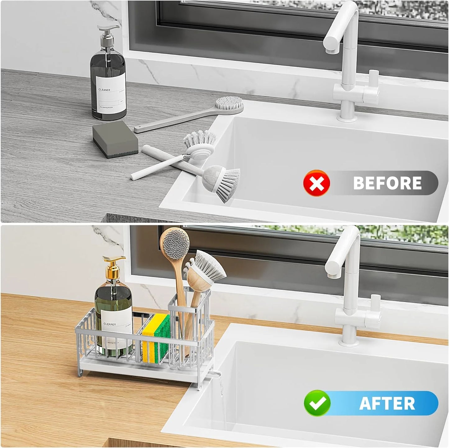 Elevate Your Kitchen Game with the Cisily Silver Sponge Holder – The Ultimate Rustproof 304 Stainless Steel Organizer for a Spotless Sink!