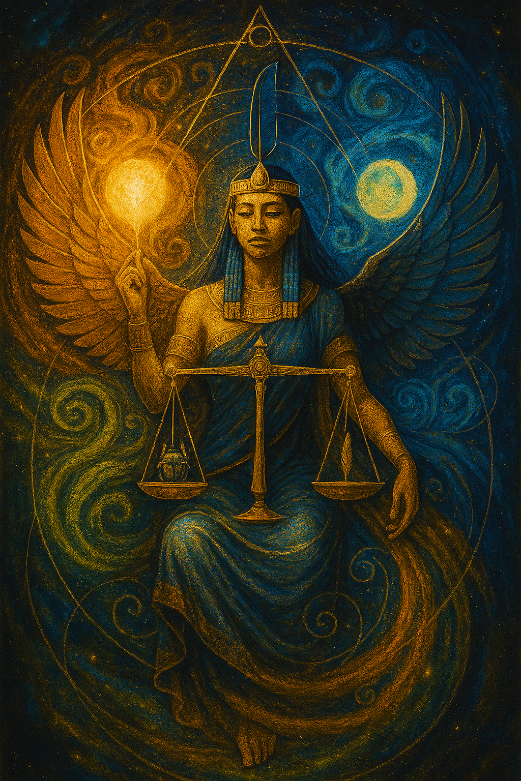 Ma'at Manifesting World Peace Collection - Return to balance. Ma’at holds the breath between chaos and clarity.