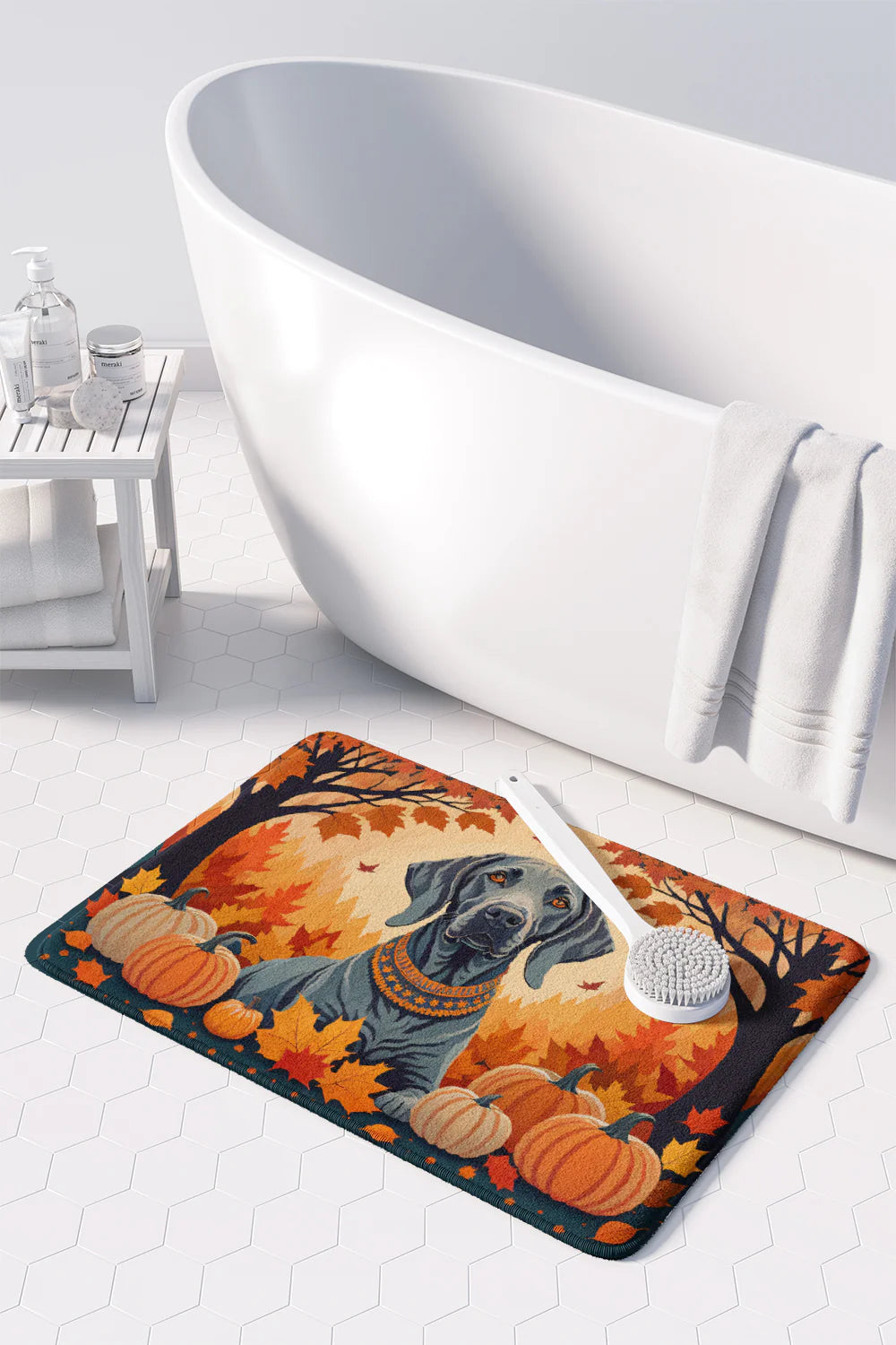 Weimaraner Fall Memory Foam Kitchen Mat