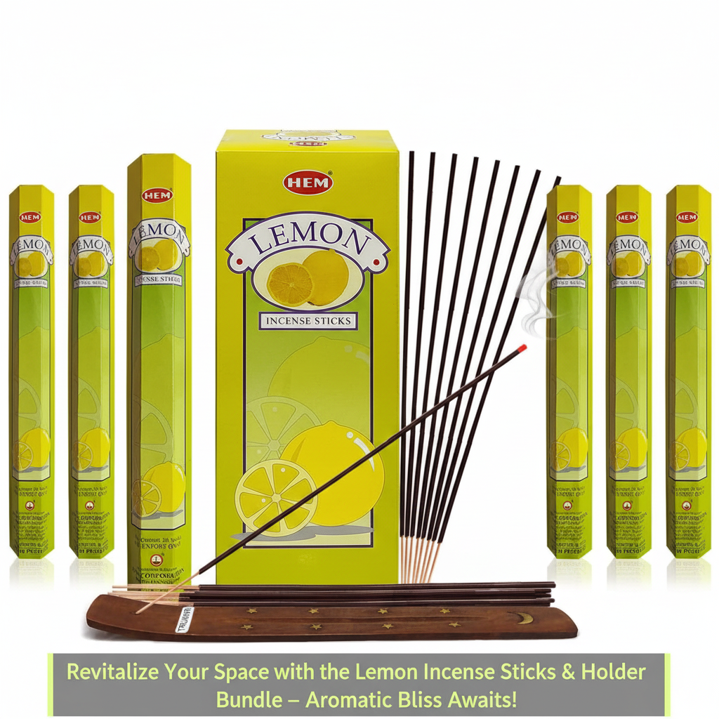 Revitalize Your Space with the Lemon Incense Sticks & Holder Bundle - Aromatic Bliss Awaits!