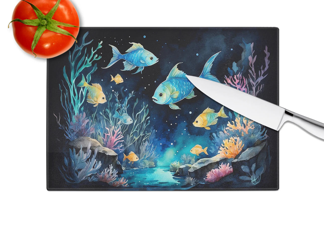 Bioluminescent Fish Glass Cutting Board