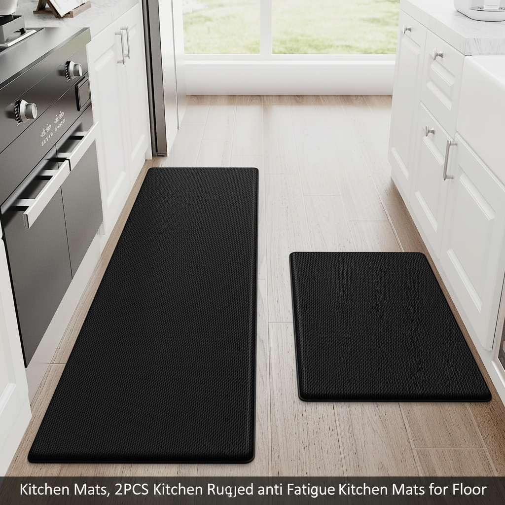 Kitchen Mats, 2PCS Kitchen Rugs, Cushioned anti Fatigue Kitchen Mats for Floor