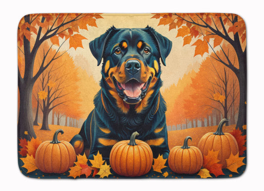 Rottweiler Fall Memory Foam Kitchen Mat