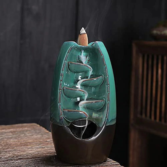 Elevate Your Space with the Backflow Ceramic Incense Burner - Includes 20 Cones & 30 Sticks for a Relaxing Atmosphere