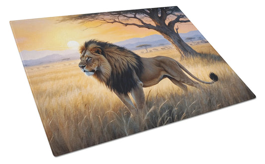 Lions at Dawn Glass Cutting Board
