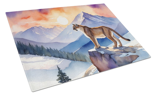 Mountain Majesty Lion Glass Cutting Board
