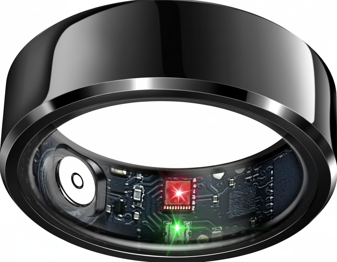 Smart Ring Health Tracker, Sleep Tracker Ring with Heart Rate, Waterproof Fitness Ring for Activity Monitoring/Steps/Distance/Calories, Air Gestures, up to 7-Day Battery, for Ios Android (Black,#10)
