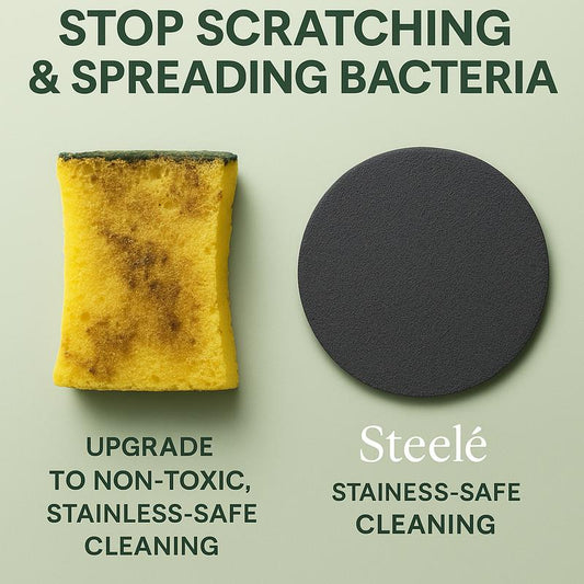 Revolutionary Steelé 3D Stainless Steel Sponge - Eco-Friendly Cleaning Power (3-Pack)