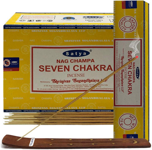 Experience Serenity with Our Seven Chakra Incense Sticks & Elegant Holder Bundle!