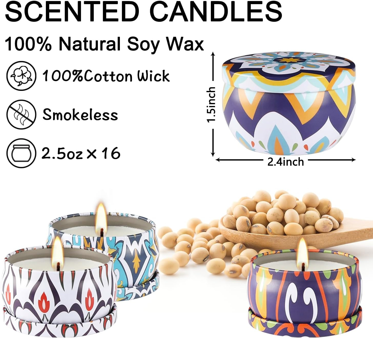 16 Captivating Scented Candles Gift Set – Elevate Your Aromatherapy Experience for Any Occasion!