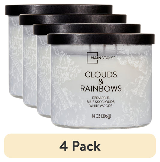 Transform Your Space with the Enchanting 3-Wick Clouds & Rainbows Scented Candle - 14 Oz of Bliss!