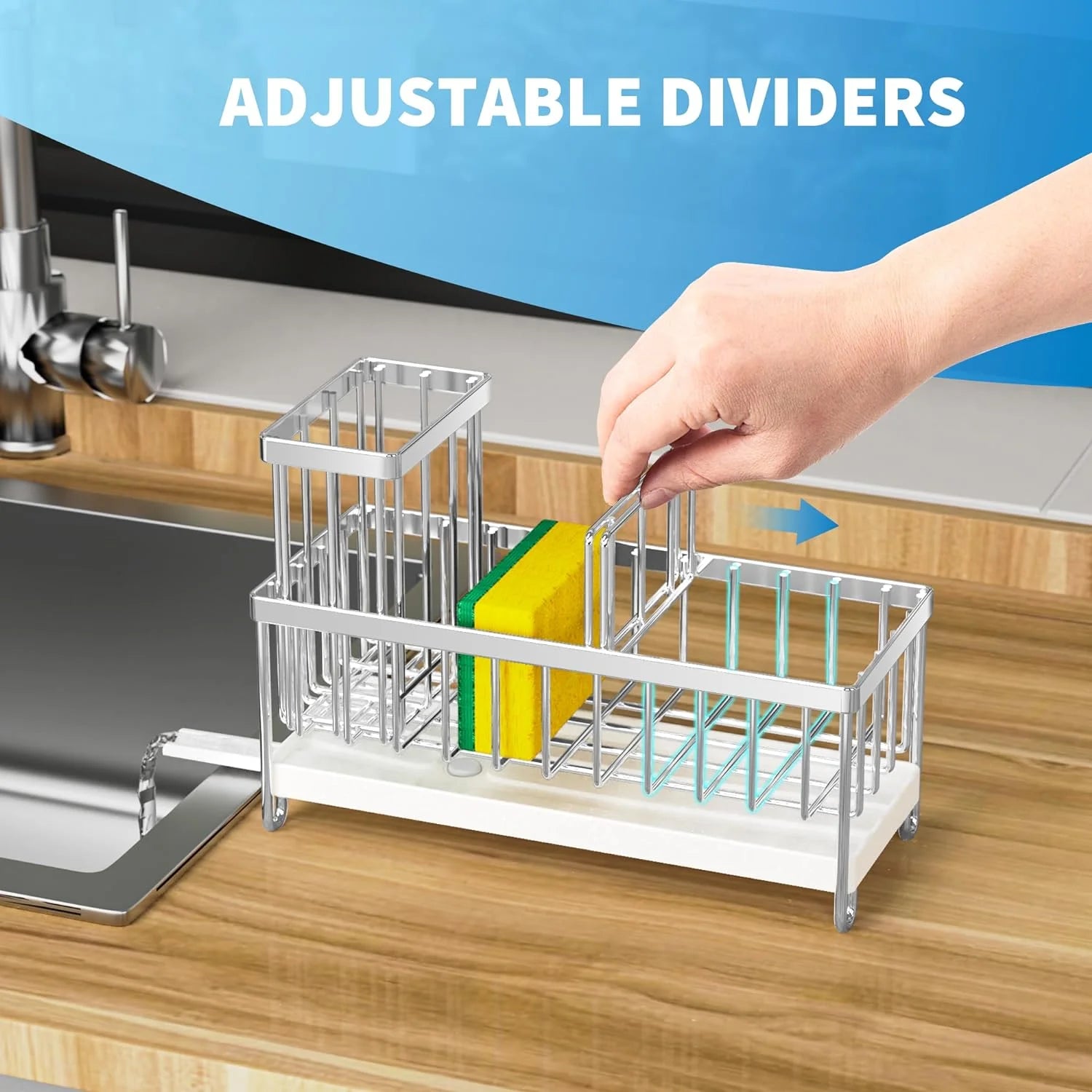 Elevate Your Kitchen Game with the Cisily Silver Sponge Holder – The Ultimate Rustproof 304 Stainless Steel Organizer for a Spotless Sink!