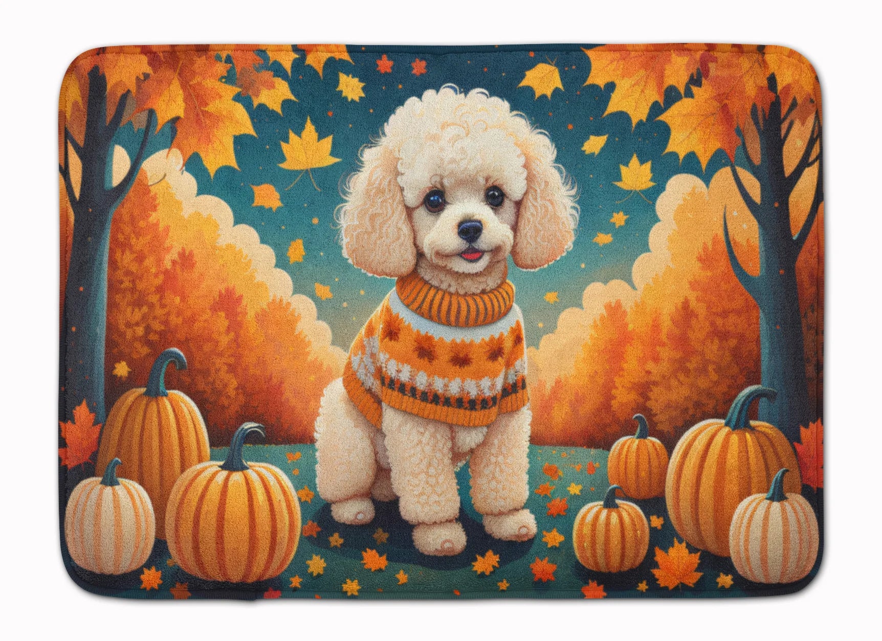 Poodle Fall Memory Foam Kitchen Mat