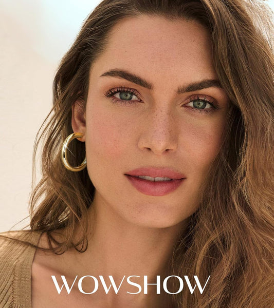 Gold Hoop Earrings, 14K Real Gold Plated Chunky Small Hoop Earrings for Women Lightweight Jewelry Gifts 14/20/30/35/45MM