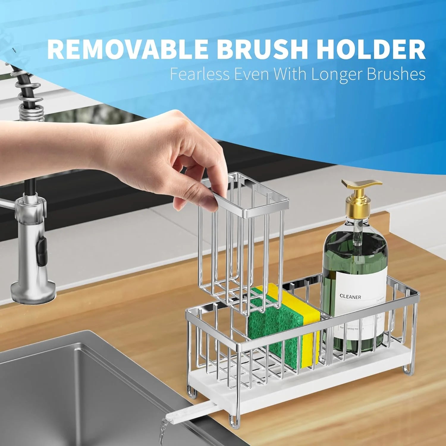 Elevate Your Kitchen Game with the Cisily Silver Sponge Holder – The Ultimate Rustproof 304 Stainless Steel Organizer for a Spotless Sink!