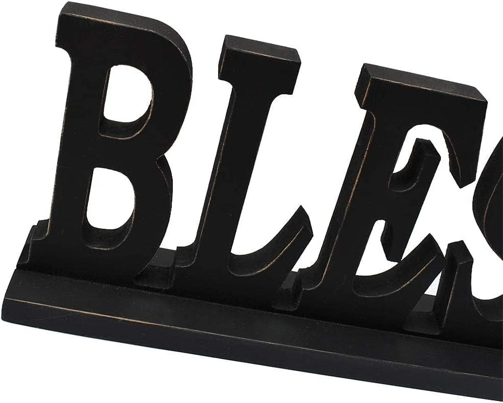 Charming Rustic Blessed Wooden Table Sign - Freestanding Home Décor Accent for Weddings & Gifts