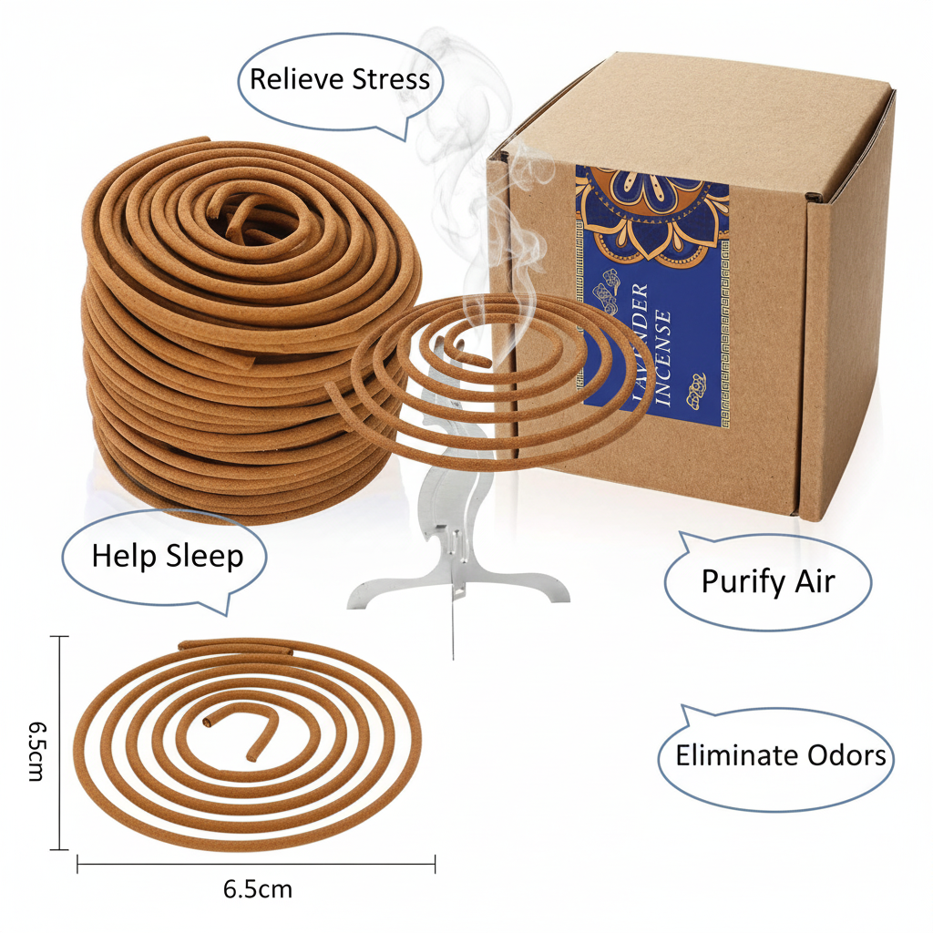 Experience the Soothing Aroma of our Lavender Spiral Coils Incense - Perfect for Home Décor and Relaxation