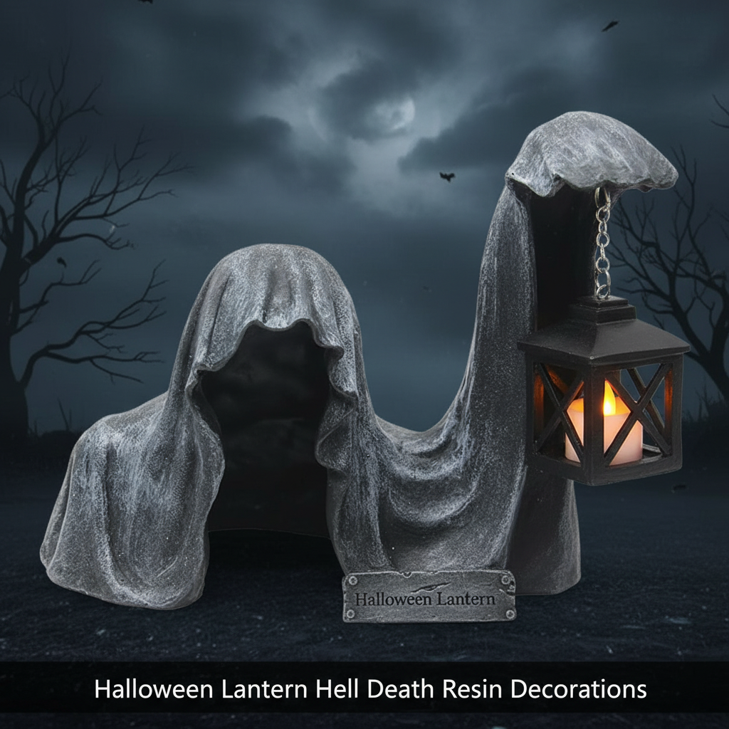 Halloween Lantern Hell Death Resin Decorations