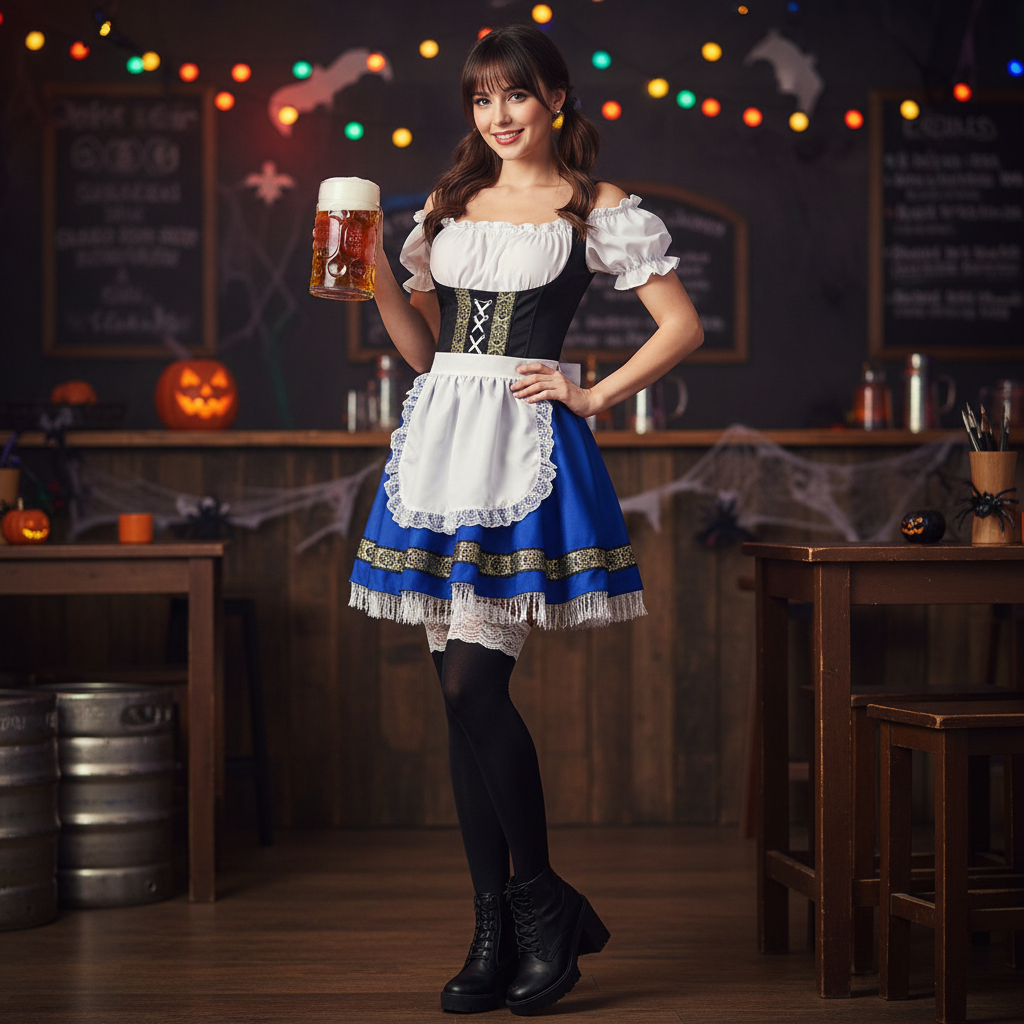 Halloween Maid Uniform Barmaid Dresses