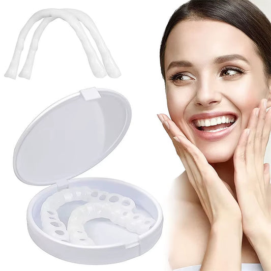 Transform Your Smile with Upper and Lower Comfort Fit Flex Dentures - Perfect Bright Veneers for a Natural Look