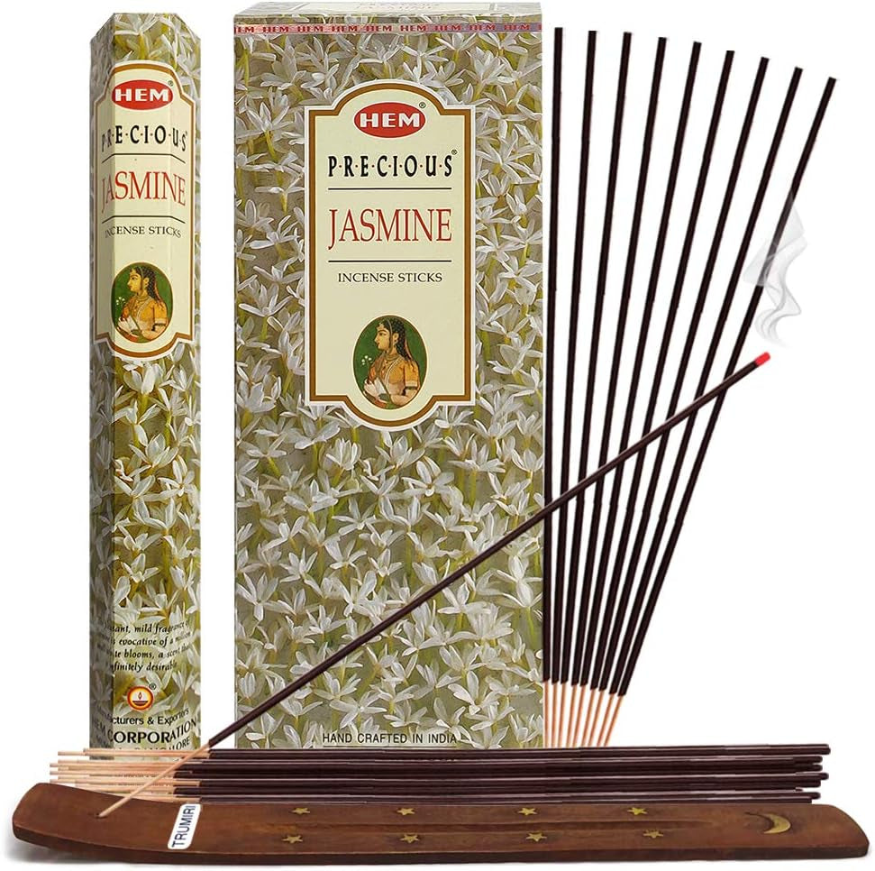 Embrace Serenity with the Precious Jasmine Incense Sticks & Elegant Holder Bundle – Elevate Your Home Aroma!
