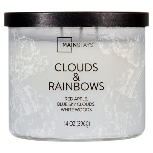 Transform Your Space with the Enchanting 3-Wick Clouds & Rainbows Scented Candle - 14 Oz of Bliss!