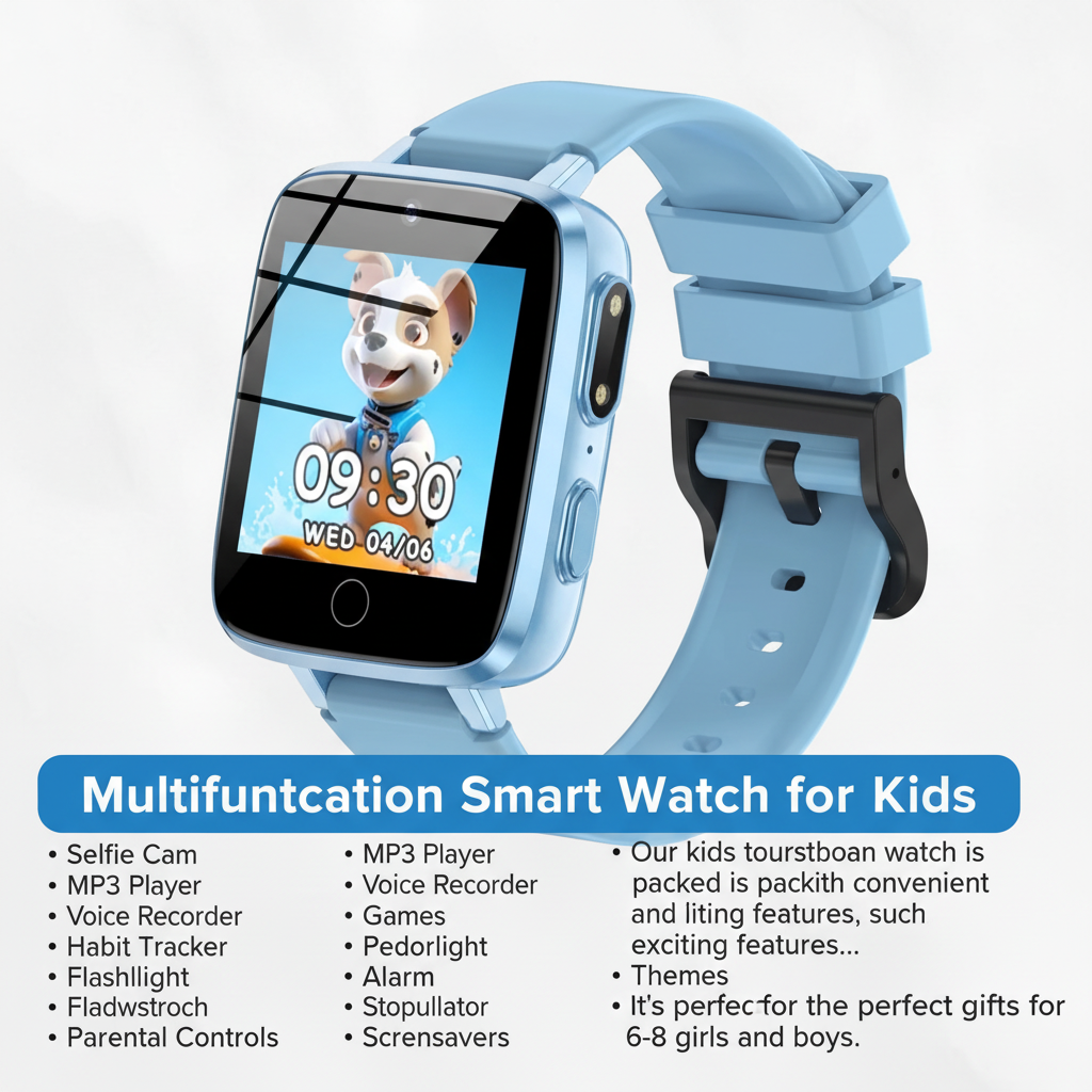Kids Smart Watch for Boys Girls 1.54 Smart Watch for Kids with 2 Cameras 24 Games Video Habit Tracker MP3 Flashlights Calculator Alarm Clock Children Touch Screen Boys Girls Birthday Gift Blue