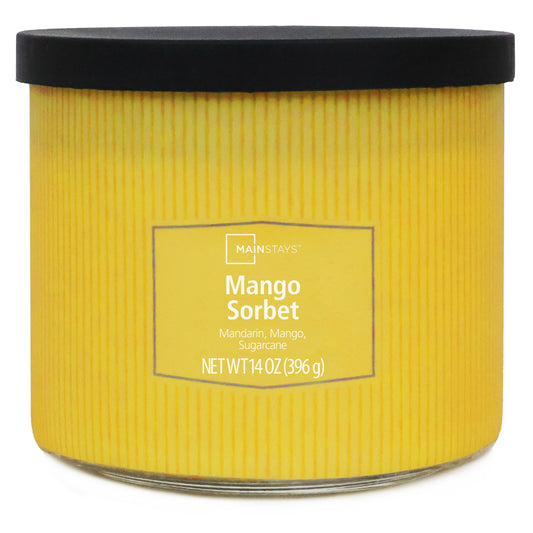 Indulge Your Senses with the Luscious Mango Sorbet 3-Wick Candle - 14 Oz of Fragrant Bliss!