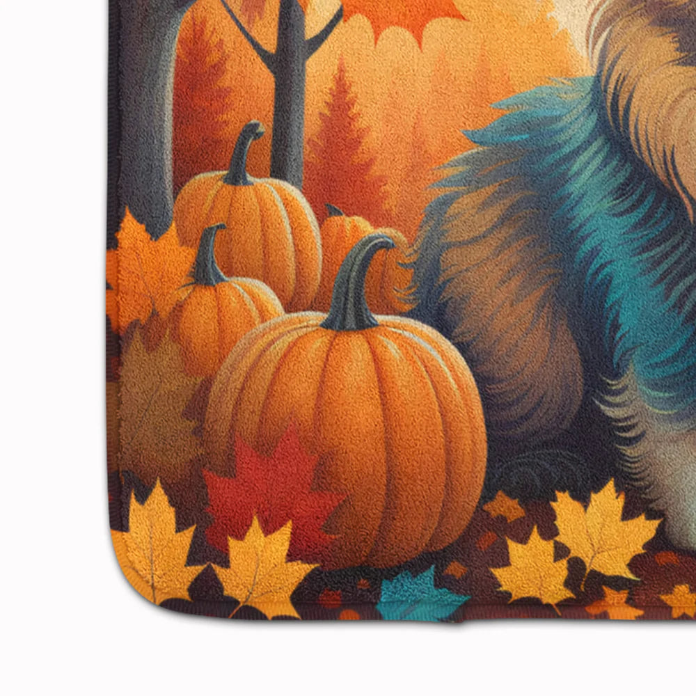 Keeshond Fall Memory Foam Kitchen Mat