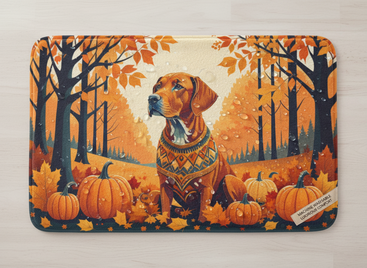 Vizsla Fall Memory Foam Kitchen Mat