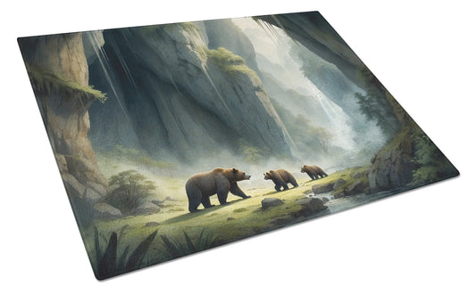 Cave Bears Glass Cutting Board