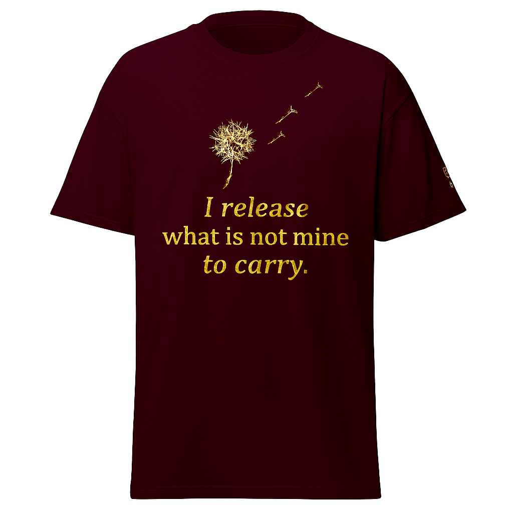 I release what is not mine to carry. Unisex classic tee.