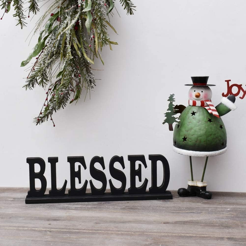 Charming Rustic Blessed Wooden Table Sign - Freestanding Home Décor Accent for Weddings & Gifts