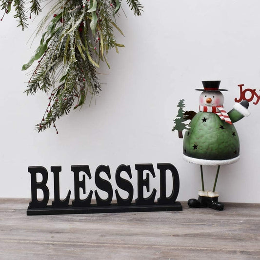 Charming Rustic Blessed Wooden Table Sign - Freestanding Home Décor Accent for Weddings & Gifts