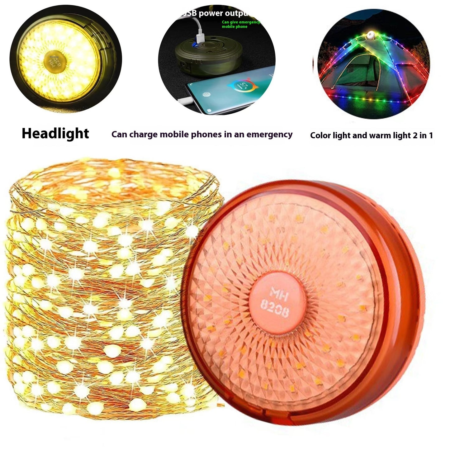 Outdoor Camping Lighting Chain Lighting Night Light USB Charging
