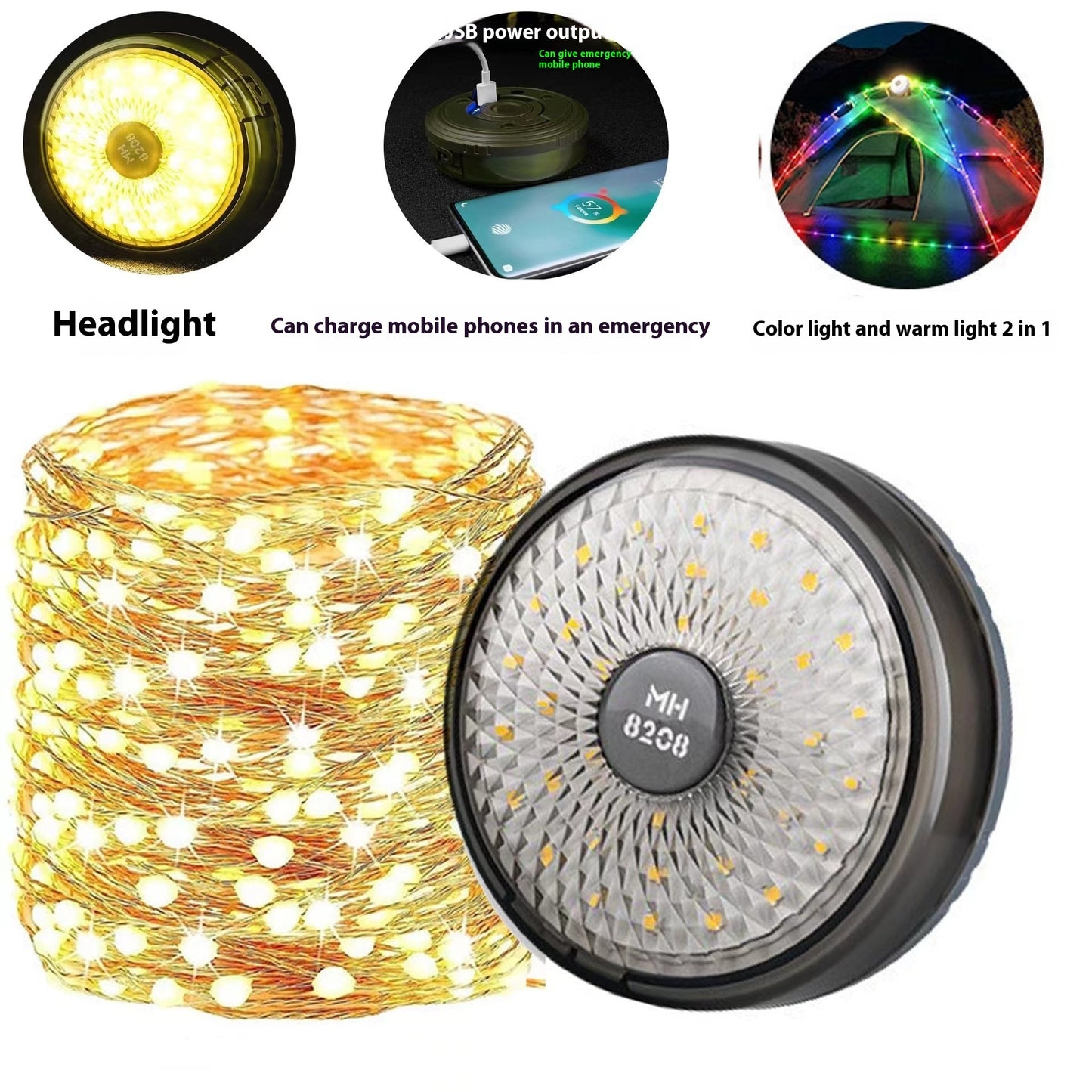 Outdoor Camping Lighting Chain Lighting Night Light USB Charging