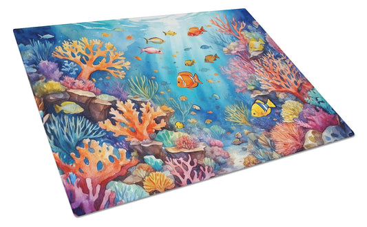 Coral and Fish Glass Cutting Board