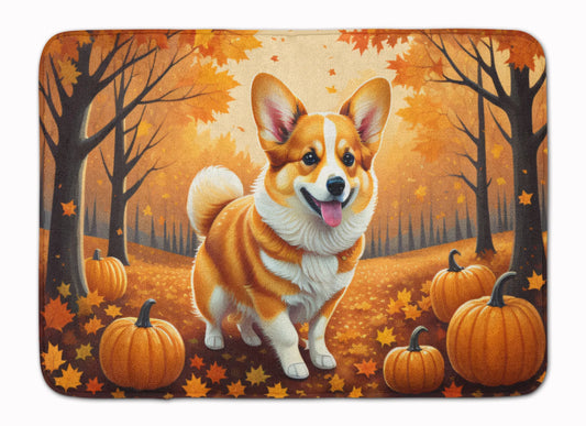 Corgi Fall Memory Foam Kitchen Mat