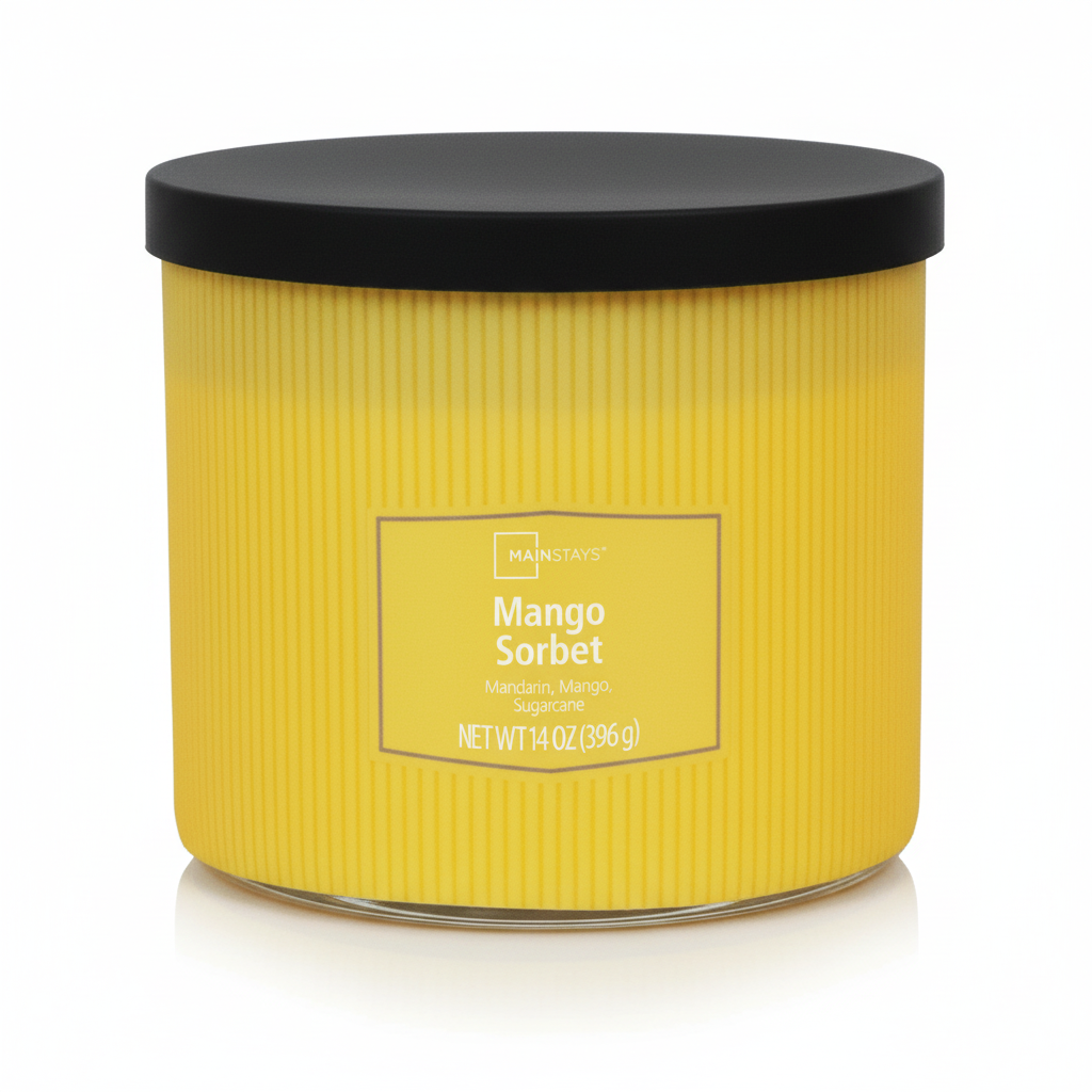 Indulge Your Senses with the Luscious Mango Sorbet 3-Wick Candle - 14 Oz of Fragrant Bliss!