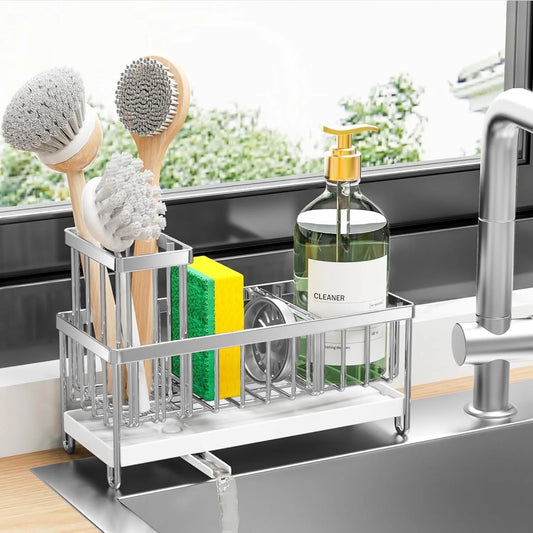 Elevate Your Kitchen Game with the Cisily Silver Sponge Holder – The Ultimate Rustproof 304 Stainless Steel Organizer for a Spotless Sink!