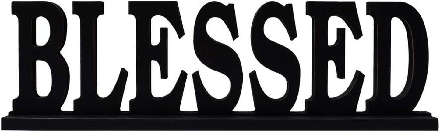 Charming Rustic Blessed Wooden Table Sign - Freestanding Home Décor Accent for Weddings & Gifts