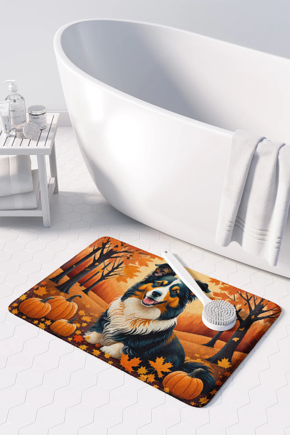 Collie Fall Memory Foam Kitchen Mat