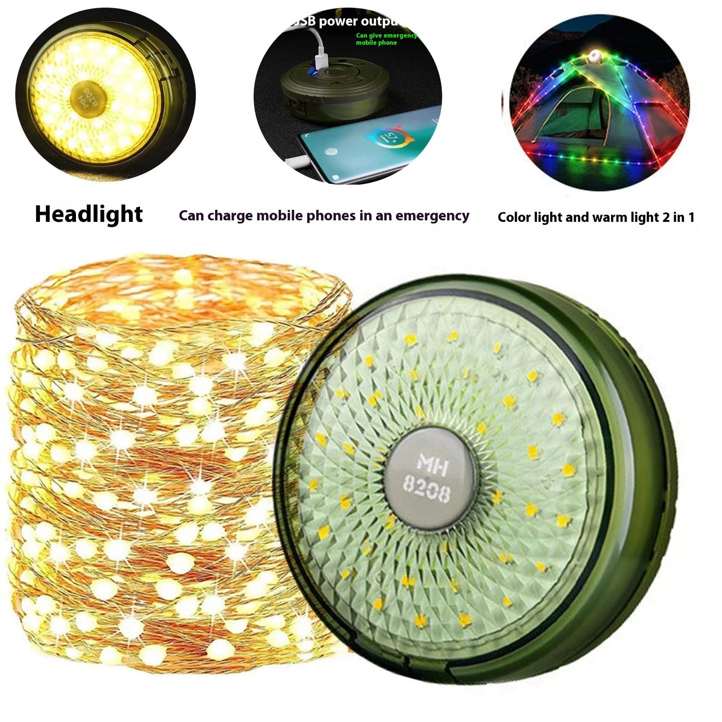 Outdoor Camping Lighting Chain Lighting Night Light USB Charging