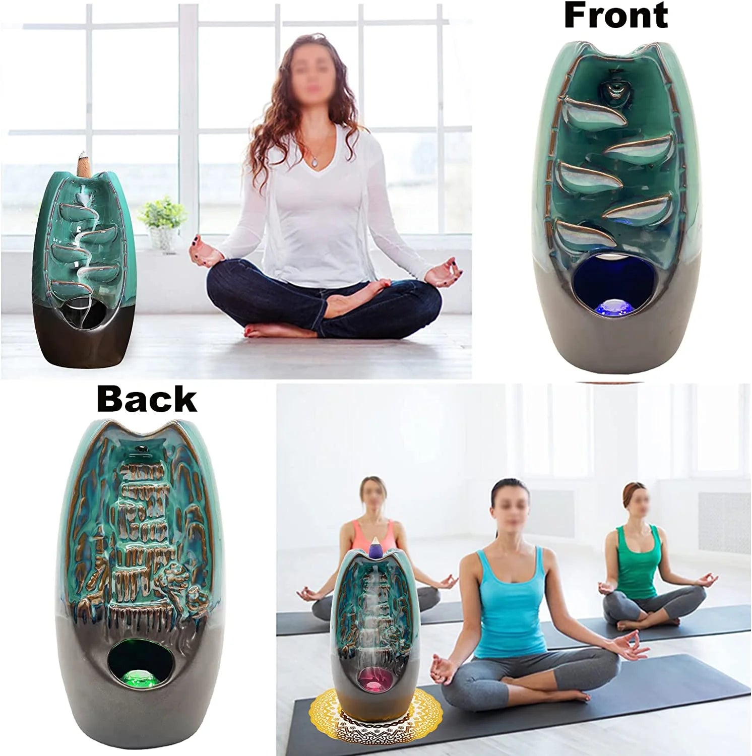 Elevate Your Space with the Backflow Ceramic Incense Burner - Includes 20 Cones & 30 Sticks for a Relaxing Atmosphere
