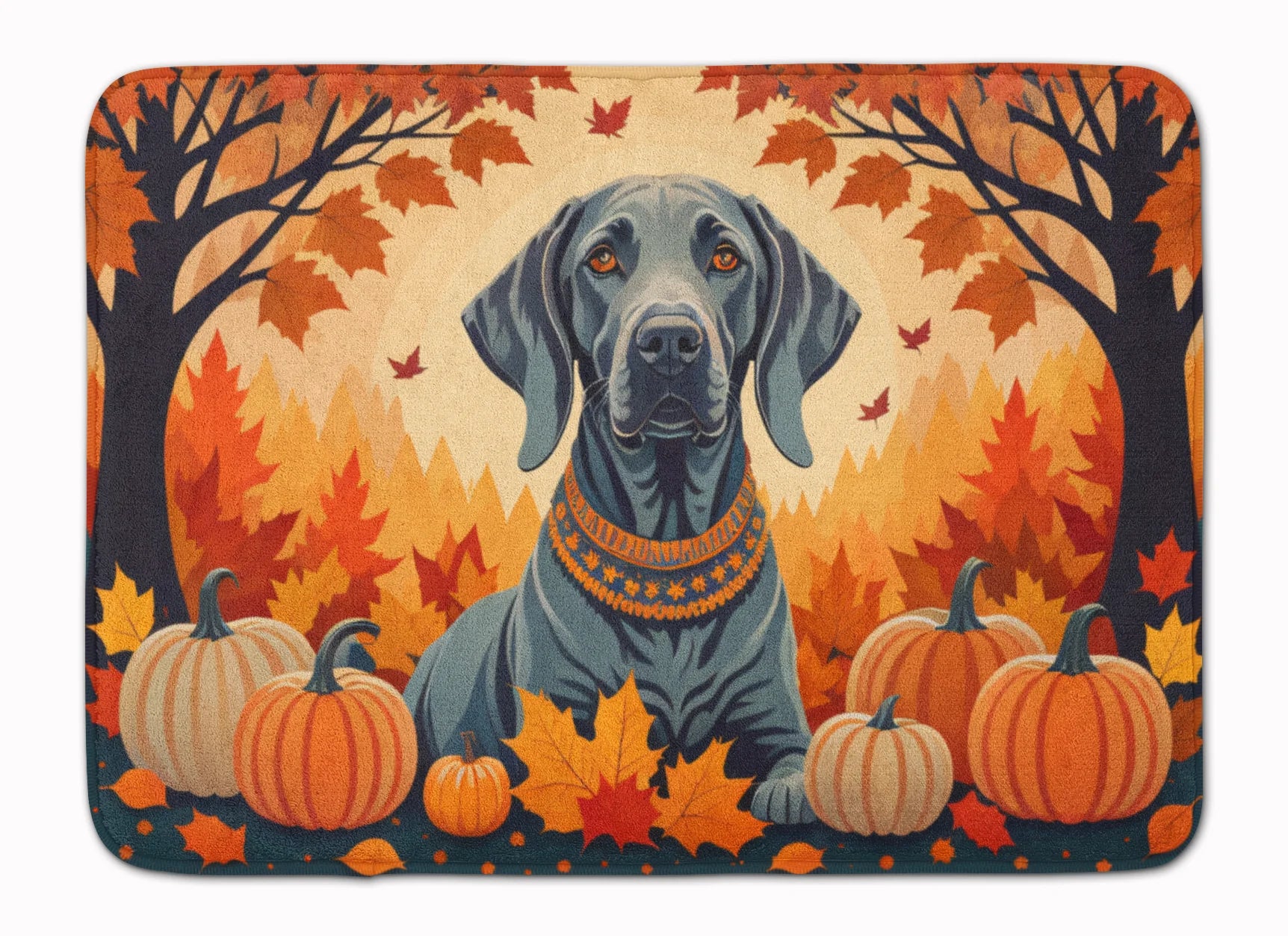 Weimaraner Fall Memory Foam Kitchen Mat