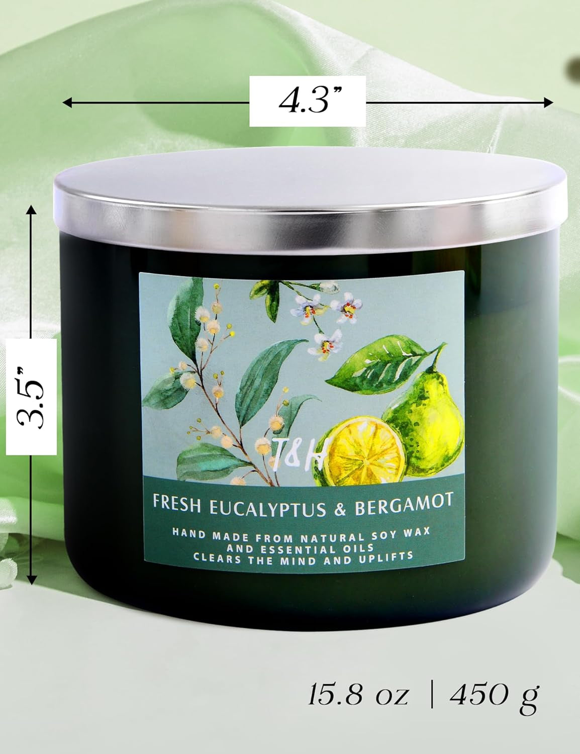 Light Up Your Day with Our Fresh Eucalyptus & Bergamot 3-Wick Candle! 🌿✨ Perfect for Serenity & Style. A Thoughtful Gift for Any Occasion!